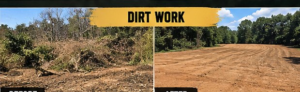 Illustration of graded dirt work